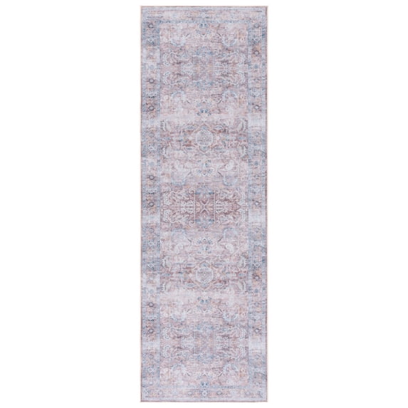 SAFAVIEH Tucson Hollie Traditional Machine Washable Runner, 2'6" x 8', Rust/Beige