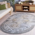 thumbnail image 1 of SAFAVIEH Tucson Jayla Oriental Machine Washable Area Rug, Beige/Gray, 5' x 8' Oval, 1 of 14