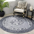 thumbnail image 1 of SAFAVIEH Tucson Jayla Oriental Machine Washable Area Rug, Gray, 6' x 6' Round, 1 of 11