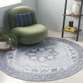 thumbnail image 1 of SAFAVIEH Tucson Jayla Oriental Machine Washable Area Rug, Light Gray, 4' x 4' Round, 1 of 11
