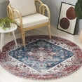 thumbnail image 1 of SAFAVIEH Tucson Jayla Oriental Machine Washable Area Rug, Blue/Red, 5' x 5' Round, 1 of 14