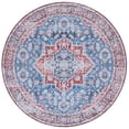 thumbnail image 1 of SAFAVIEH Tucson Jennica Traditional Machine Washable Area Rug, 6' x 6' Round, Blue/Red, 1 of 9