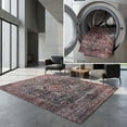 thumbnail image 1 of SAFAVIEH Tucson Kayleah Traditional Machine Washable Area Rug, 6' x 6' Square, Dark Green/Rust, 1 of 14