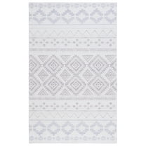 SAFAVIEH Tucson Kim Traditional Machine Washable Area Rug, Beige/Grey, 5' x 8'