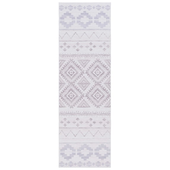 SAFAVIEH Tucson Kim Traditional Machine Washable Runner Rug, Beige/Grey, 2'6" x 8'