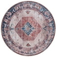 thumbnail image 1 of SAFAVIEH Tucson Kyler Traditional Machine Washable Area Rug, Beige/Rust, 6' x 6' Round, 1 of 8