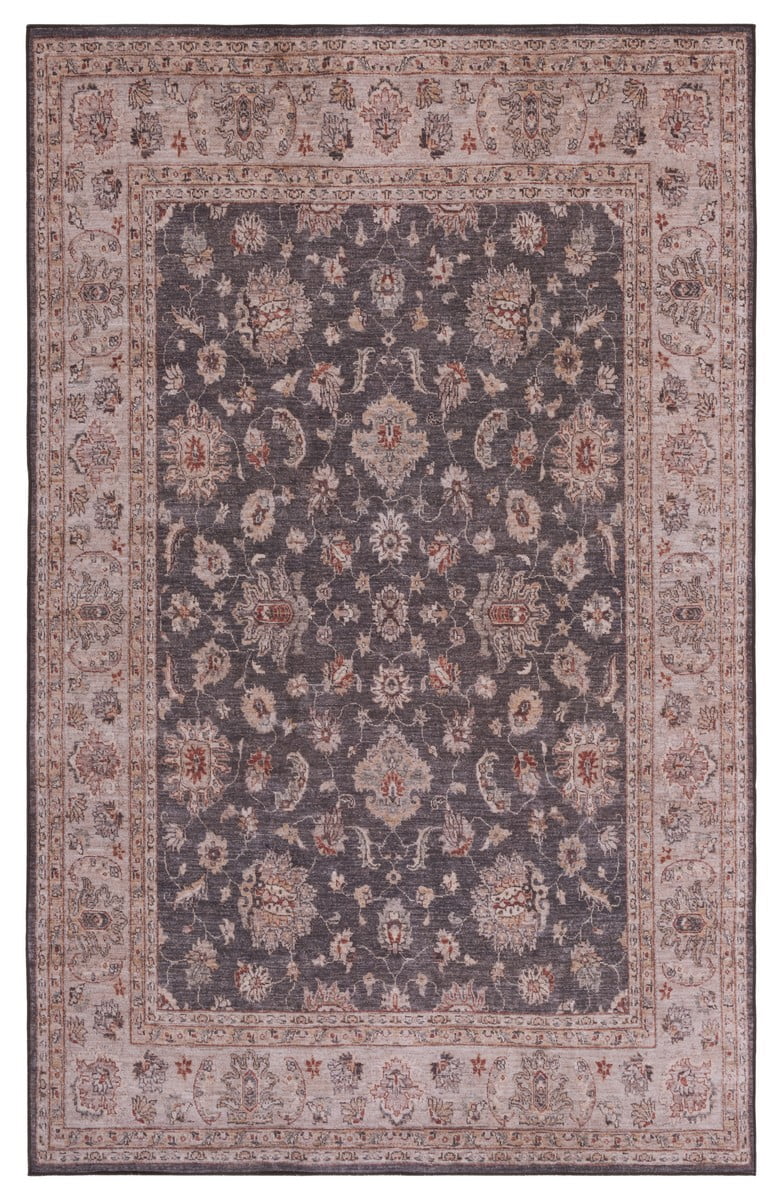 Grayson 4' x 6' Gray Synthetic Easy-Care Non-Slip Area Rug