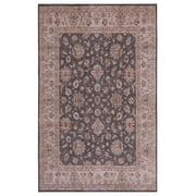 SAFAVIEH Tucson Leah Traditional Machine Washable Area Rug, 6' x 9', Dark Grey/Beige