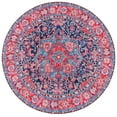thumbnail image 1 of SAFAVIEH Tucson Lennart Oriental Machine Washable Area Rug, Navy/Red, 8' x 8' Round, 1 of 8