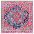 thumbnail image 1 of SAFAVIEH Tucson Lennart Oriental Machine Washable Area Rug, Navy/Red, 8' x 8' Square, 1 of 9