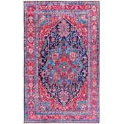 SAFAVIEH Tucson Lennart Traditional Machine Washable Area Rug, 3' x 5', Navy/Red