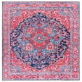 thumbnail image 1 of SAFAVIEH Tucson Lennart Traditional Machine Washable Area Rug, 6' x 6' Square, Navy/Red, 1 of 9
