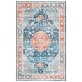 thumbnail image 1 of SAFAVIEH Tucson Lillie Traditional Machine Washable Area Rug, Blue/Rust, 4' x 6', 1 of 7