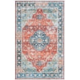 thumbnail image 1 of SAFAVIEH Tucson Lillie Traditional Machine Washable Area Rug, Rust/Blue, 5' x 8', 1 of 8