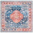 thumbnail image 1 of SAFAVIEH Tucson Lillie Traditional Machine Washable Area Rug, Rust/Blue, 6' x 6' Square, 1 of 8