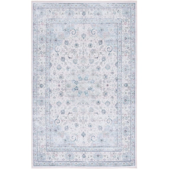 SAFAVIEH Tucson Lula Traditional Machine Washable Area Rug, 6' x 9', Beige/Green