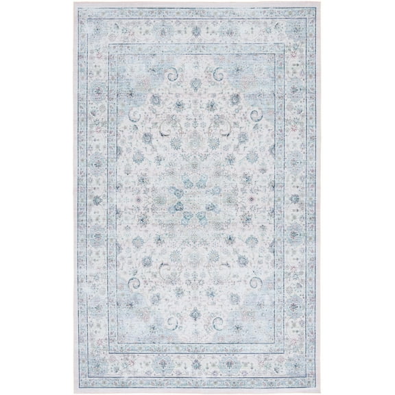 SAFAVIEH Tucson Lula Traditional Machine Washable Area Rug, 8' x 10', Beige/Green