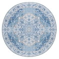 thumbnail image 1 of SAFAVIEH Tucson Luvina Oriental Machine Washable Area Rug, Light Blue/Blue, 4' x 4' Round, 1 of 8