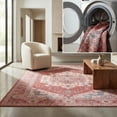 thumbnail image 1 of SAFAVIEH Tucson Martha Traditional Machine Washable Area Rug, 5' x 8', Red/Pink, 1 of 15