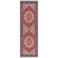 thumbnail image 1 of SAFAVIEH Tucson Martha Traditional Machine Washable Runner, 2'6" x 8', Red/Navy, 1 of 9
