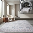thumbnail image 1 of SAFAVIEH Tucson Max Traditional Machine Washable Area Rug, Ivory/Blue, 4' x 6', 1 of 13