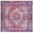 thumbnail image 1 of SAFAVIEH Tucson Melva Traditional Machine Washable Area Rug, 6' x 6' Square, Red/Blue, 1 of 9