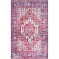 thumbnail image 1 of SAFAVIEH Tucson Melva Traditional Machine Washable Area Rug, 9' x 12', Red/Blue, 1 of 9
