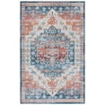 thumbnail image 1 of SAFAVIEH Tucson Melvin Traditional Machine Washable Area Rug, 3' x 5', Blue/Rust, 1 of 9