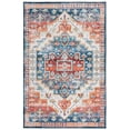 thumbnail image 1 of SAFAVIEH Tucson Melvin Traditional Machine Washable Area Rug, 4' x 6', Blue/Rust, 1 of 9