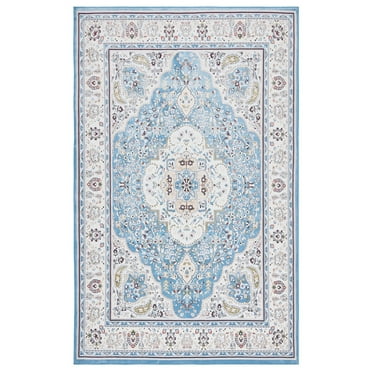 SAFAVIEH Tucson Natalie Traditional Machine Washable Area Rug, 5' x 8', Turquoise/Beige