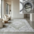 thumbnail image 1 of SAFAVIEH Tucson Natalie Traditional Machine Washable Area Rug, 6' x 6' Square, Green/Beige, 1 of 17