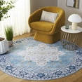 thumbnail image 1 of Safavieh Tucson Nazca Oriental Machine Washable Area Rug, Aqua/Light Blue, 6' x 6' Round, 1 of 10