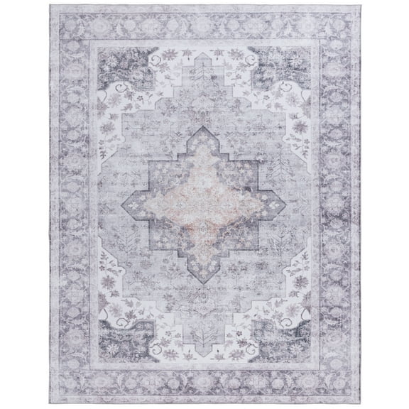 SAFAVIEH Tucson Nazca Oriental Machine Washable Area Rug, Light Purple/Sage, 10' x 14'