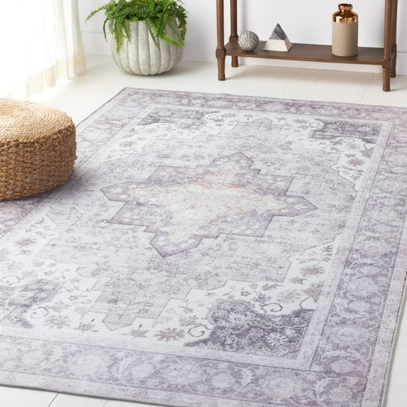 Safavieh Tucson Nazca Oriental Machine Washable Area Rug, Light Purple/Sage, 2'6" x 4'