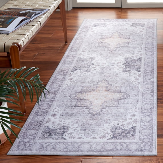 Safavieh Tucson Nazca Oriental Machine Washable Runner Rug, Light Purple/Sage, 2'6" x 6'