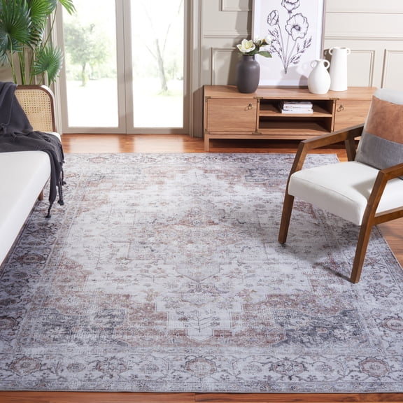 Safavieh Tucson Nazca Oriental Machine Washable Area Rug, Beige/Light Sage, 8' x 10'