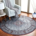 thumbnail image 1 of Safavieh Tucson Nazca Oriental Machine Washable Area Rug, Light Blue/Rust, 6' x 6' Round, 1 of 13