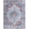 thumbnail image 1 of SAFAVIEH Tucson Nazca Traditional Machine Washable Area Rug, Light Blue/Rust, 8' x 10', 1 of 10