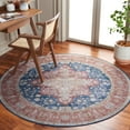 thumbnail image 1 of Safavieh Tucson Nazca Oriental Machine Washable Area Rug, Navy/Rust, 6' x 6' Round, 1 of 13