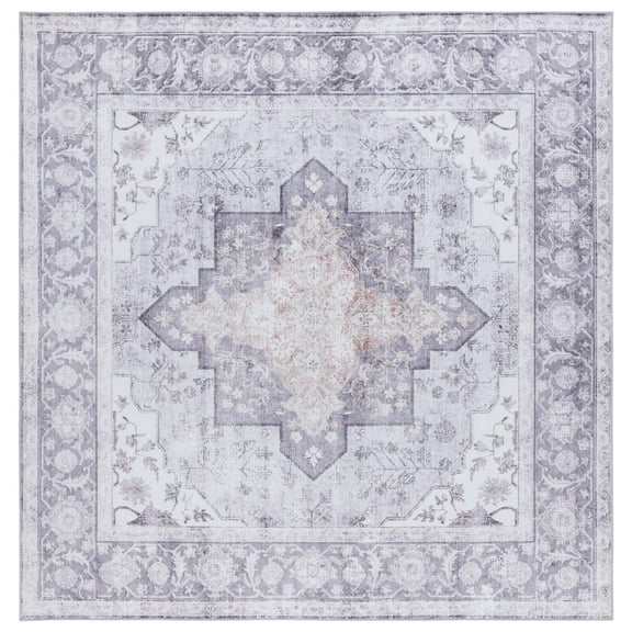 SAFAVIEH Tucson Nazca Traditional Machine Washable Area Rug, Sage/Ivory, 6' x 6' Square