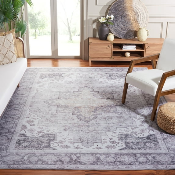 Safavieh Tucson Nazca Oriental Machine Washable Area Rug, Light Purple/Sage, 9' x 12'