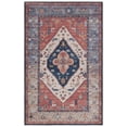 thumbnail image 1 of SAFAVIEH Tucson Nicole Traditional Machine Washable Area Rug, 6' x 6' Round, Rust/Blue, 1 of 8