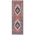 thumbnail image 1 of SAFAVIEH Tucson Nicole Traditional Machine Washable Runner Rug, Rust/Blue, 2'6" x 10', 1 of 9
