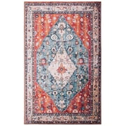 SAFAVIEH Tucson Otis Oriental Machine Washable Area Rug, Beige/Blue, 2'6" x 4'