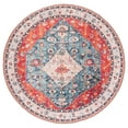 thumbnail image 1 of SAFAVIEH Tucson Otis Traditional Machine Washable Area Rug, Beige/Blue, 4' x 4' Round, 1 of 9
