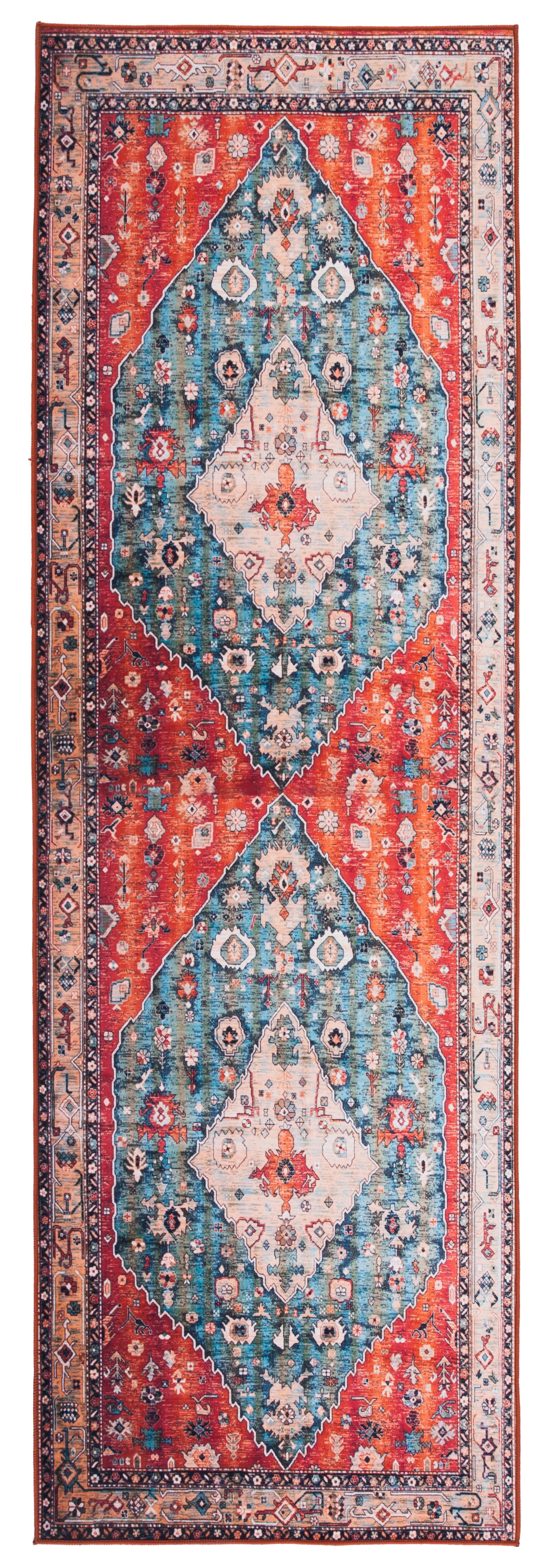Tucson Multicolor Synthetic Machine Washable Runner Rug