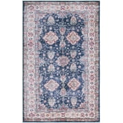 SAFAVIEH Tucson Paisley Traditional Machine Washable Area Rug, 5' x 8', Navy/Beige
