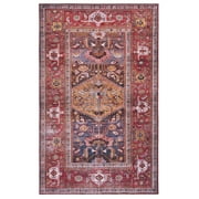 SAFAVIEH Tucson Regent Oriental Machine Washable Area Rug, Navy/Rust, 2'6" x 4'