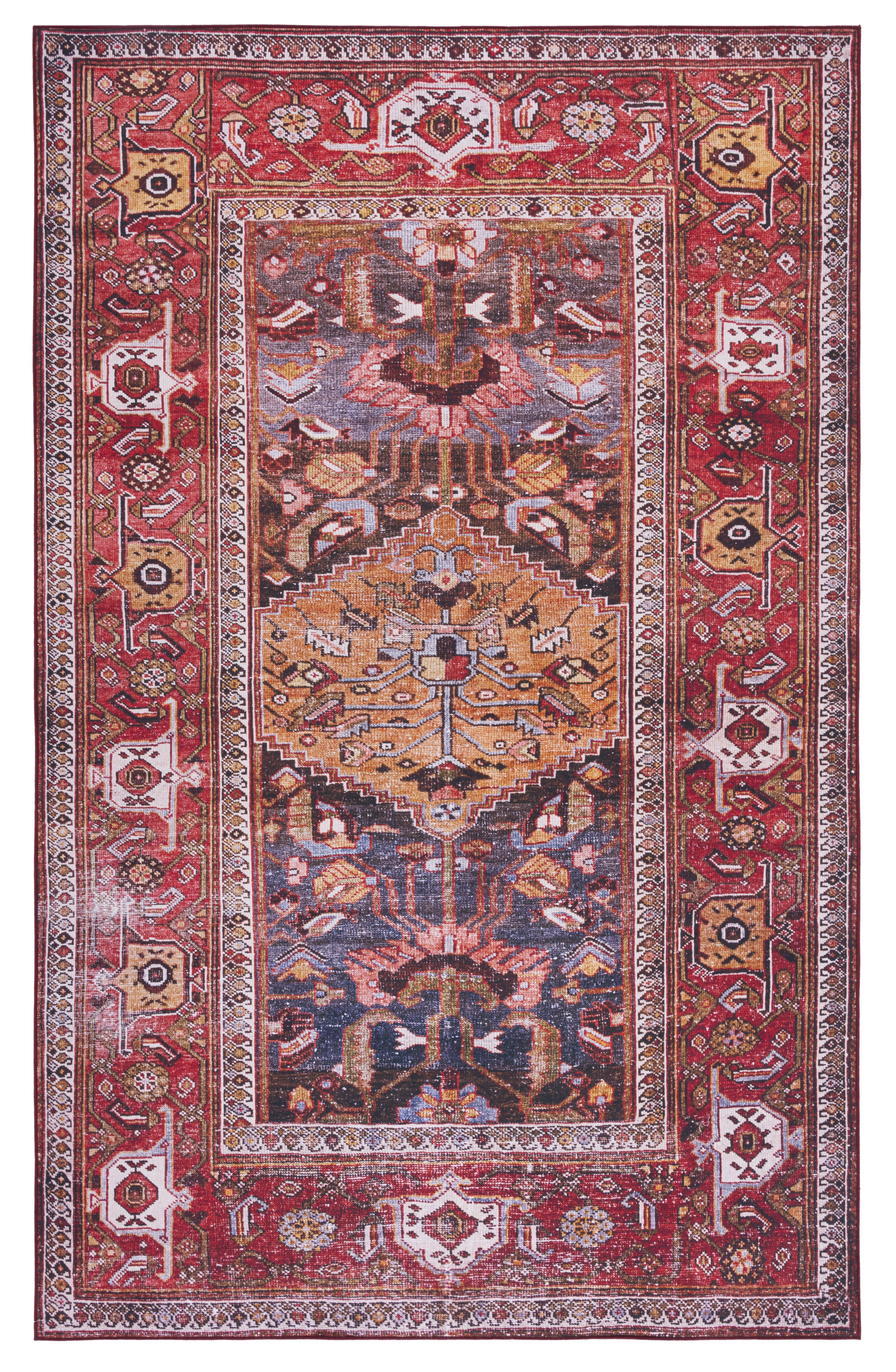 Regent Rugs SAFAVIEH Tucson Regent Oriental Machine Washable Area Rug, Navy/Rust, 6 ...
