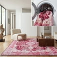 thumbnail image 1 of SAFAVIEH Tucson Rorie Medallion Machine Washable Area Rug, Burgundy/Pink, 4' x 6', 1 of 13